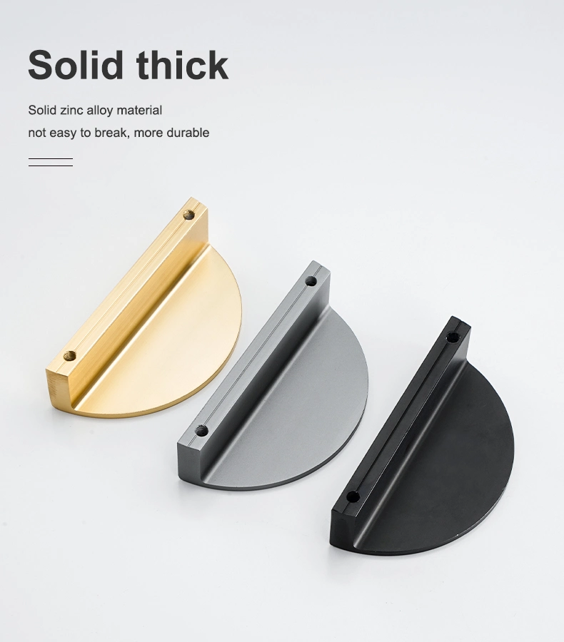 New Nodic Style Half Moon Round Aluminum Drawer Pulls Curcle Cabinet Handles Gold Other Furniture Hardware for Bathroom