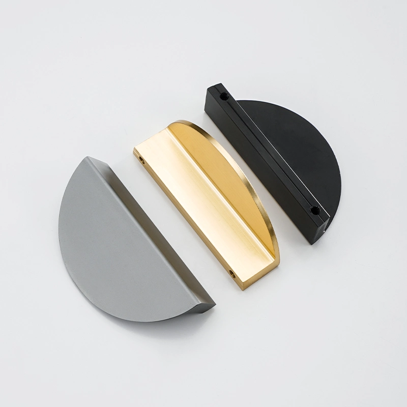 New Nodic Style Half Moon Round Aluminum Drawer Pulls Curcle Cabinet Handles Gold Other Furniture Hardware for Bathroom