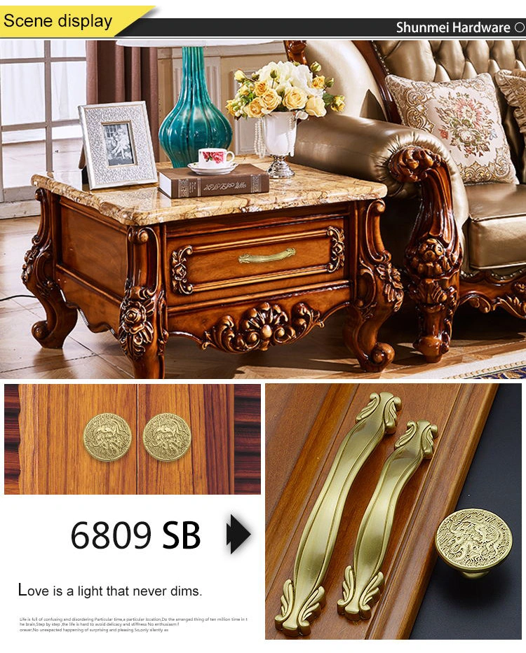 Brass Copper Modern Furniture Hardware Accessories for Cabinet Handle 6809