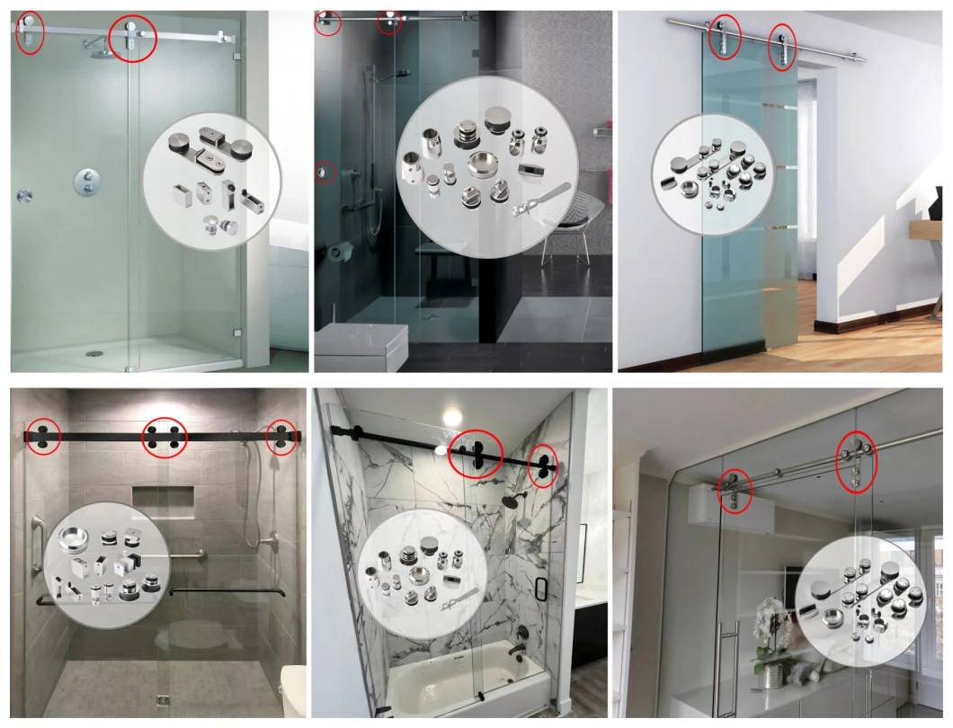 Luxury Design Bathroom Stainless Steel 304 Sliding Doors Hardware Shower Room Enclosures