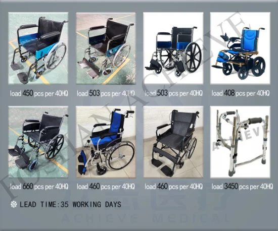 China Manufacturer of Hospital Furniture Medical Folding Has Foot Support for Wheelchair